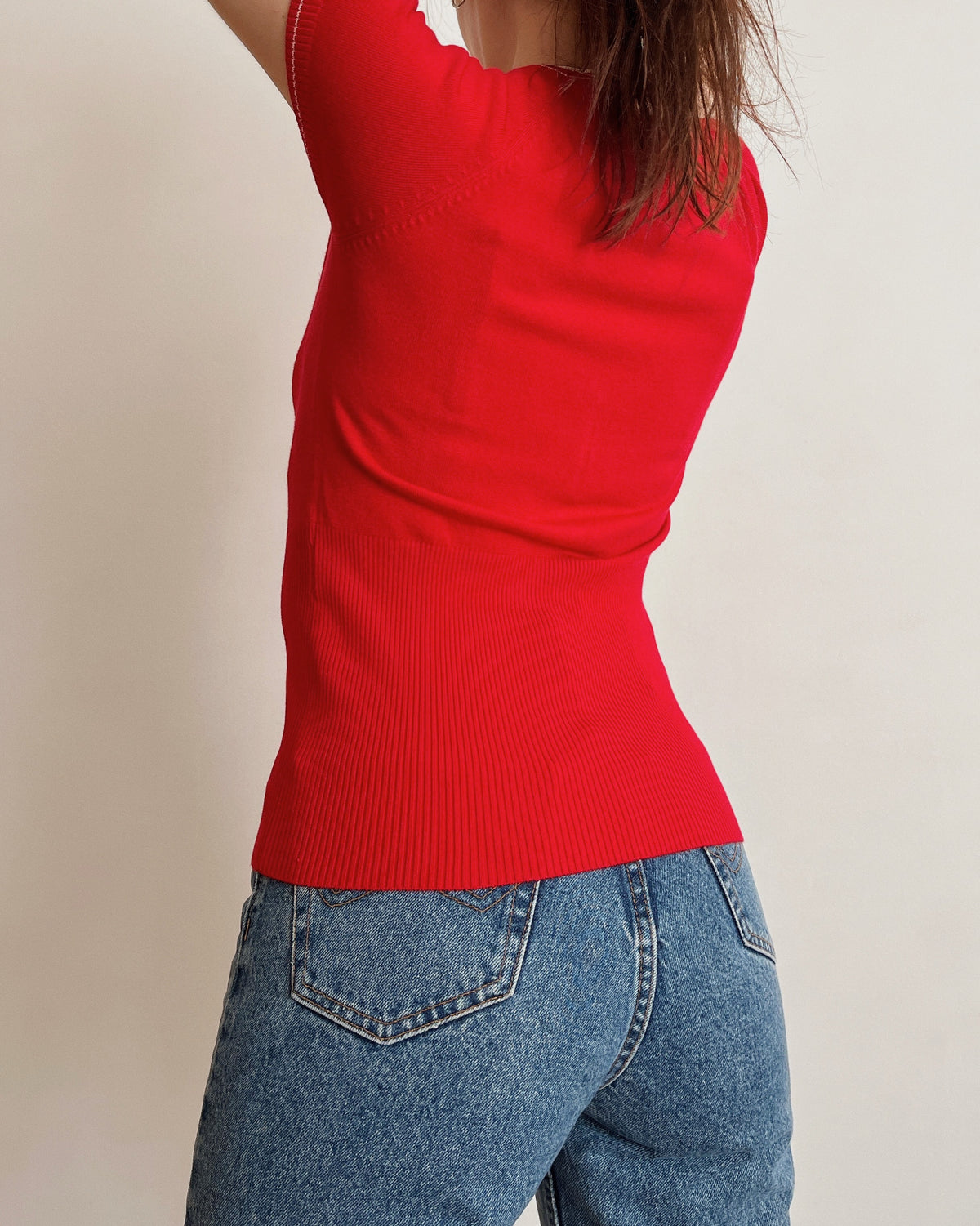 Red knit top (XS)