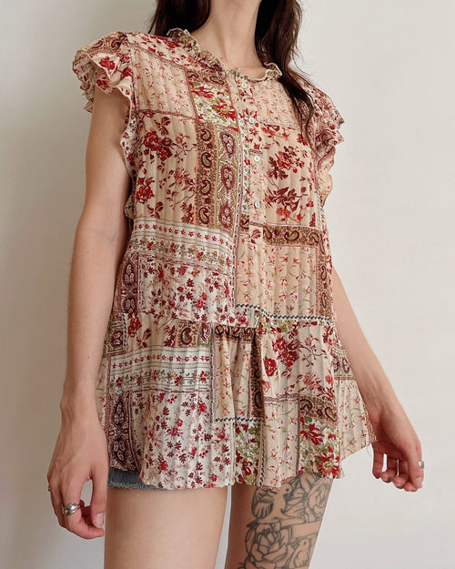 Semi-sheer blouse (L)