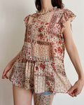 Semi-sheer blouse (L)