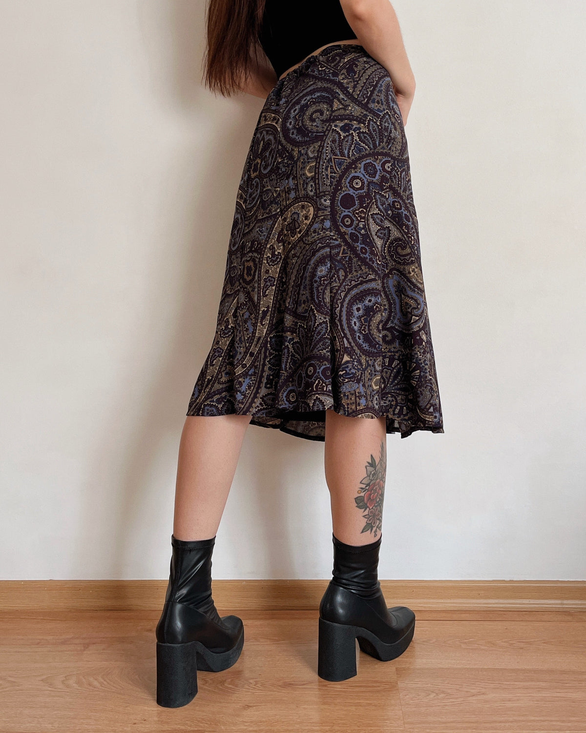 Vintage paisley midi skirt (L)