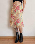 Vintage floral midi skirt (M/L)