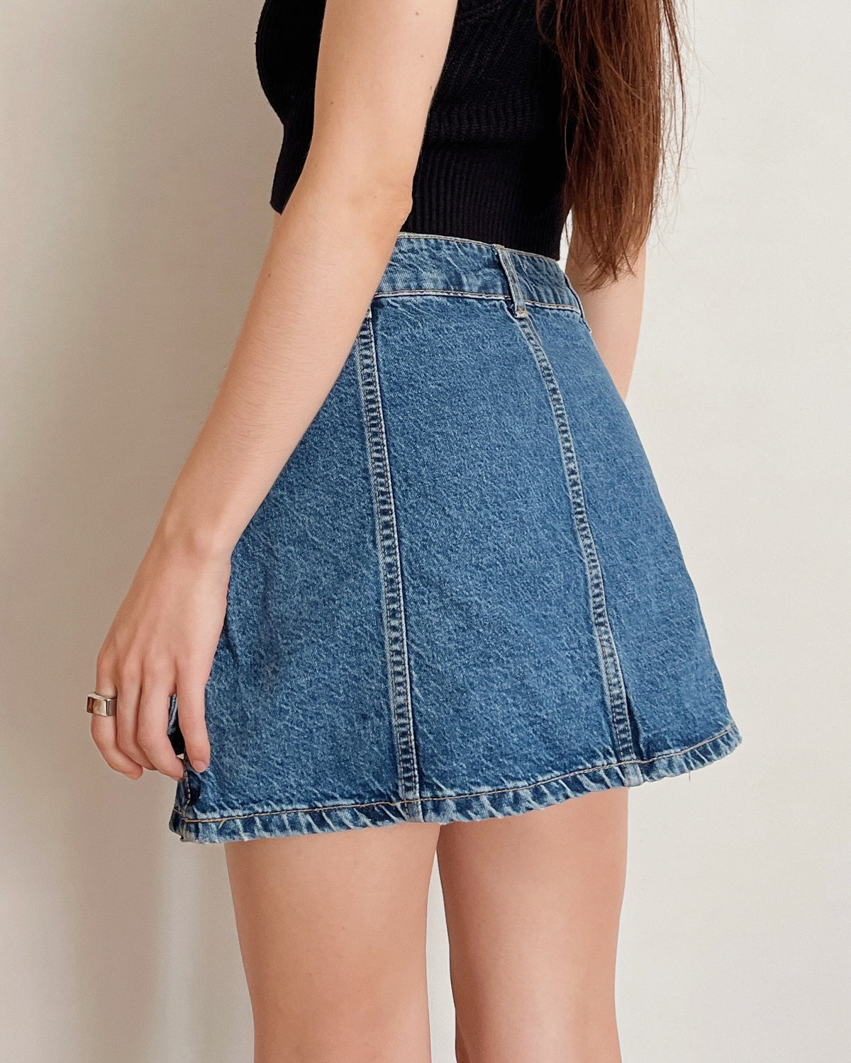 Denim cargo mini skirt (S/M)