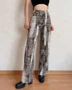 High-waisted leopard jeans (XS)