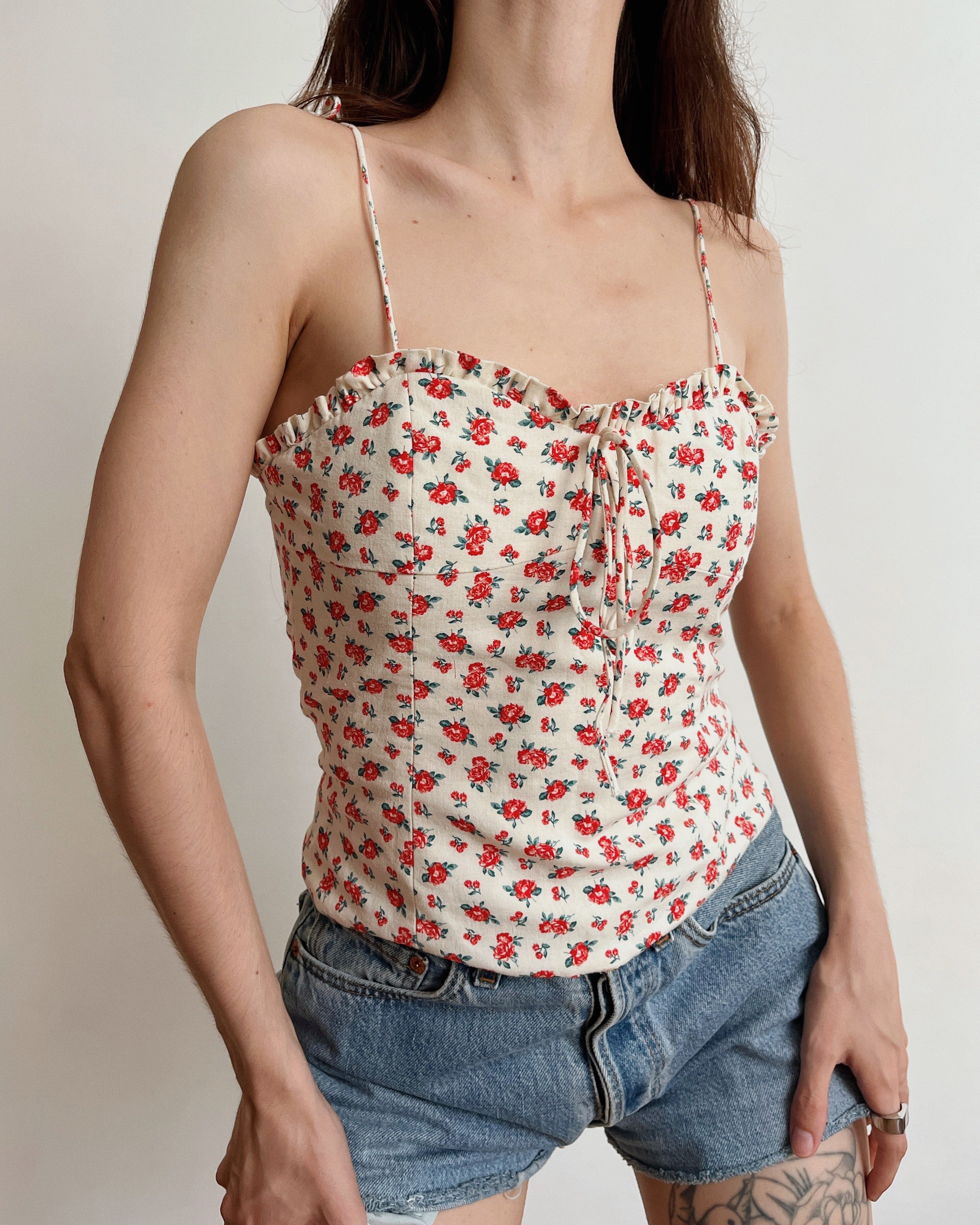 Floral corset top (2XS)