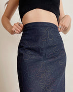 Vintage denim midi skirt (5XL/6XL)
