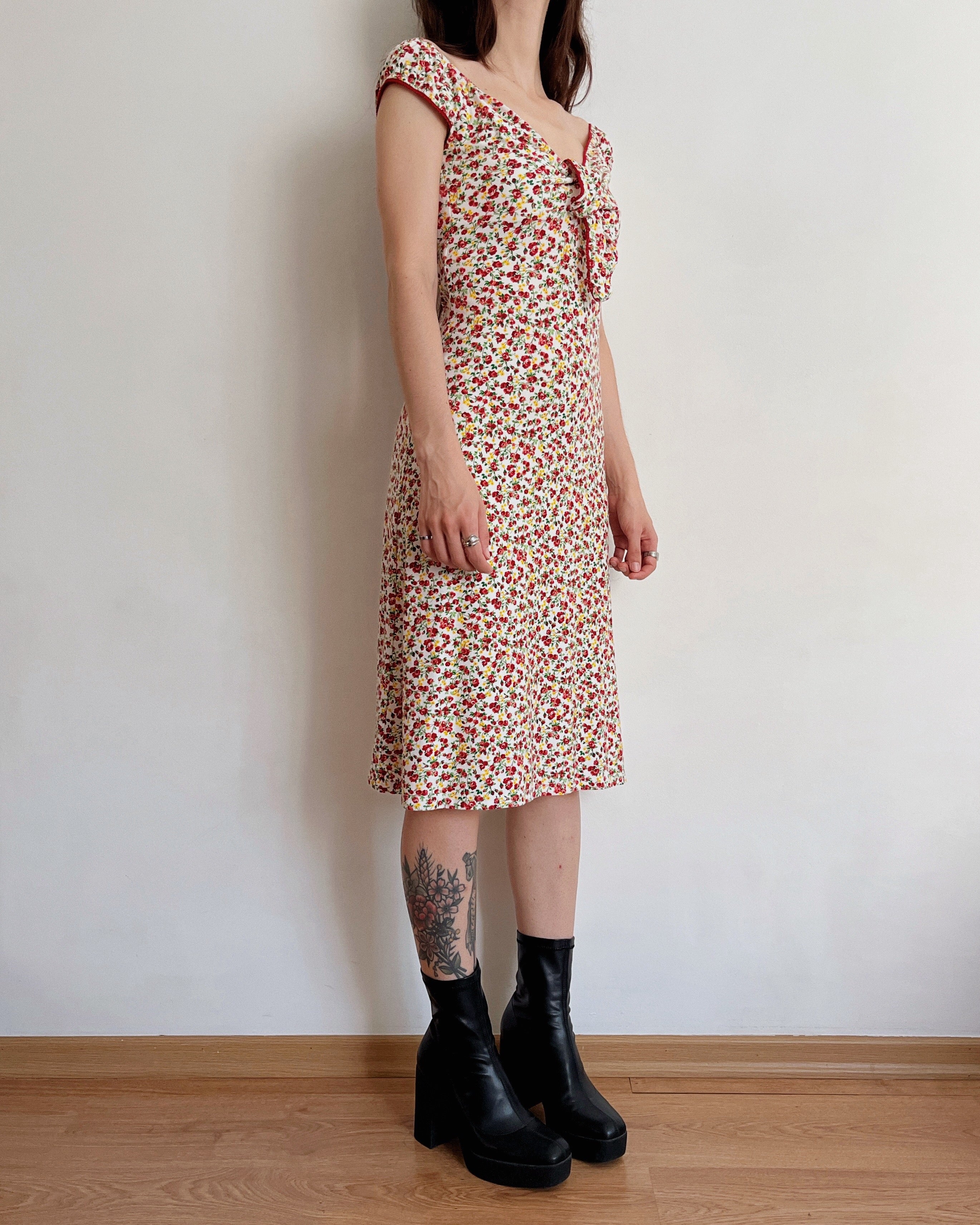 Midi floral dress (XS/S)