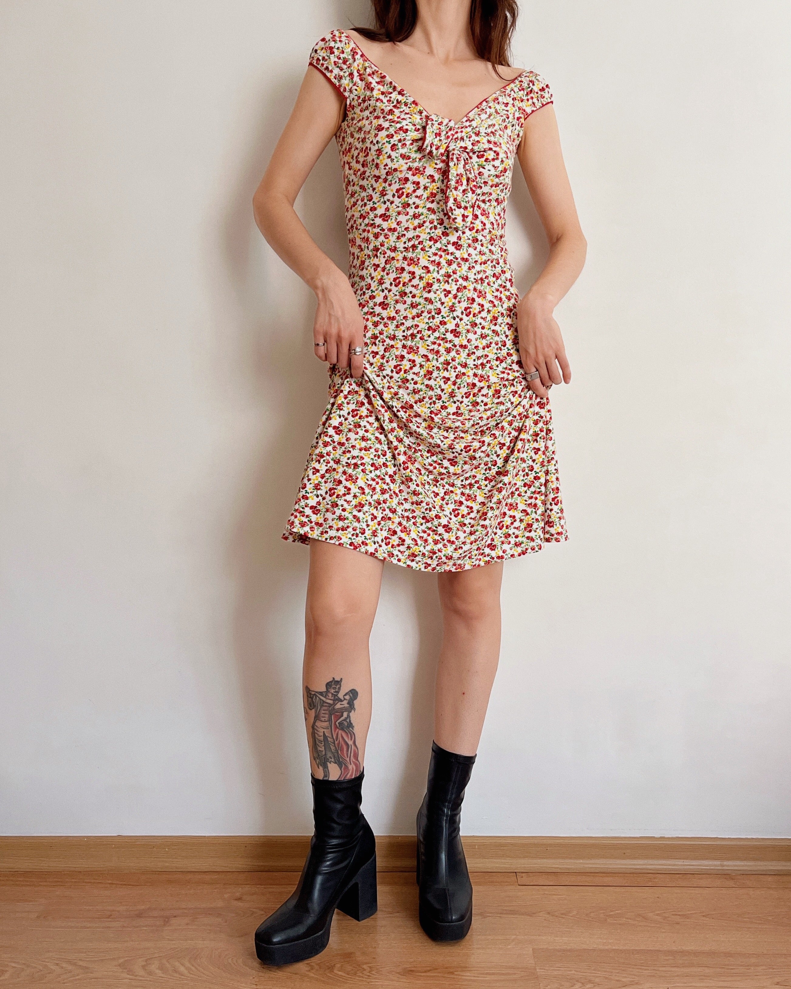 Midi floral dress (XS/S)