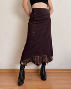 Vintage asymmetric maxi skirt (XL-3XL)
