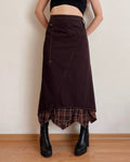 Vintage asymmetric maxi skirt (XL-3XL)