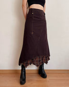 Vintage asymmetric maxi skirt (XL-3XL)