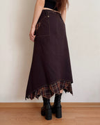 Vintage asymmetric maxi skirt (XL-3XL)