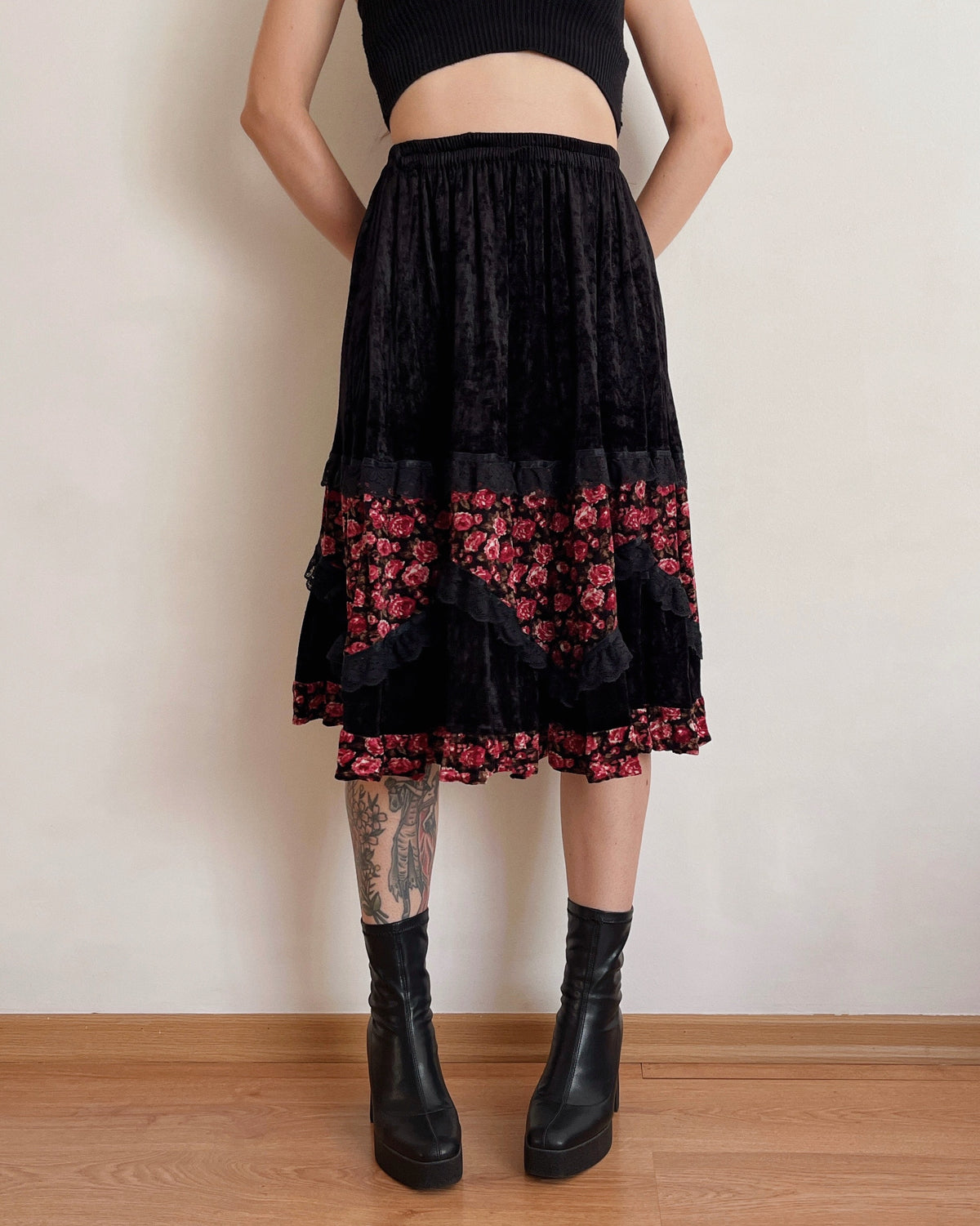 Velvet midi skirt (XS-XL)