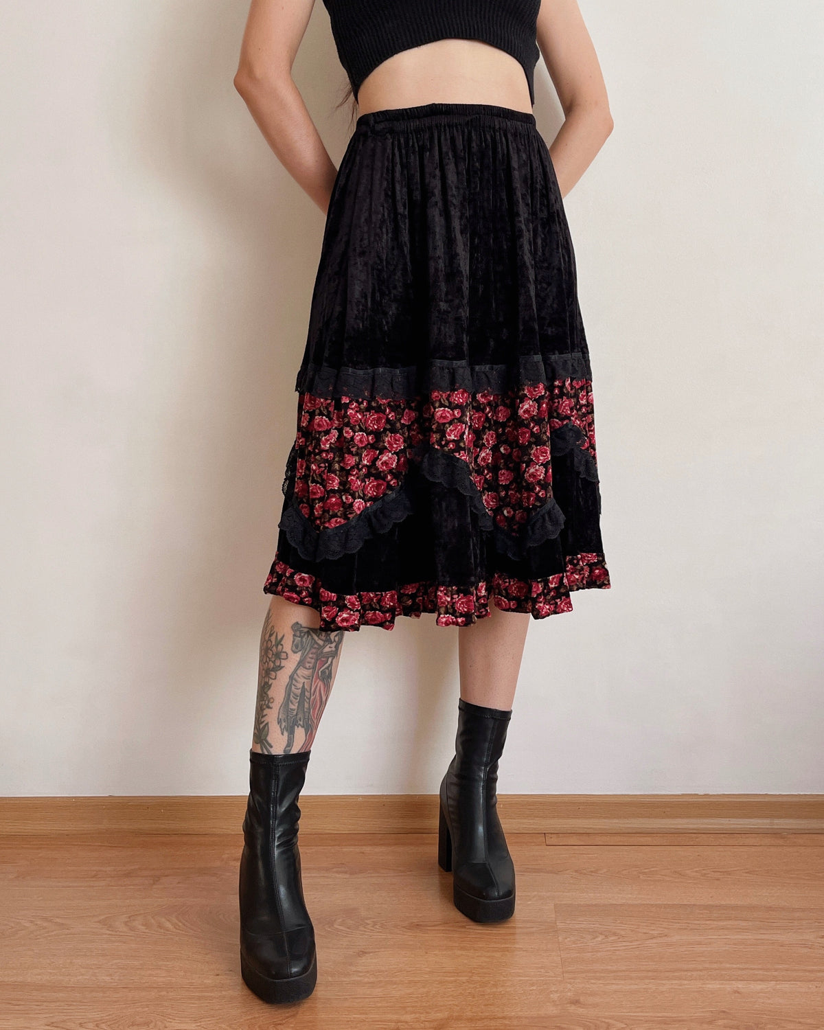 Velvet midi skirt (XS-XL)