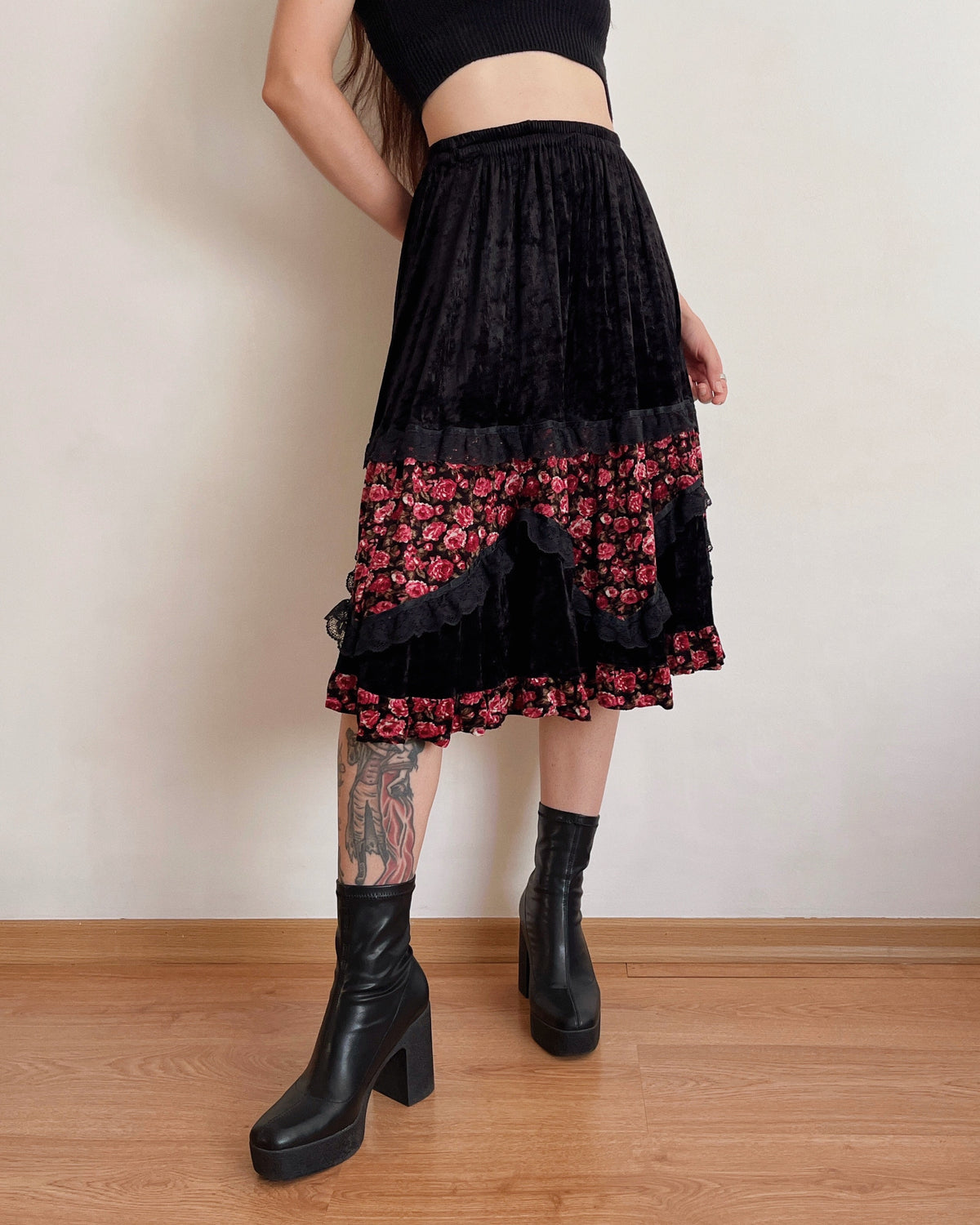 Velvet midi skirt (XS-XL)