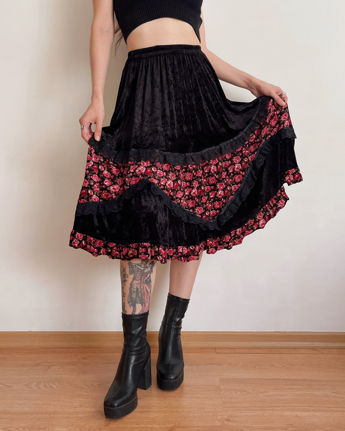 Velvet midi skirt (XS-XL)