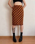 Wool plaid midi skirt (2XS)