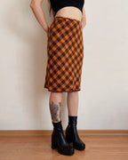 Wool plaid midi skirt (2XS)