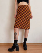 Wool plaid midi skirt (2XS)