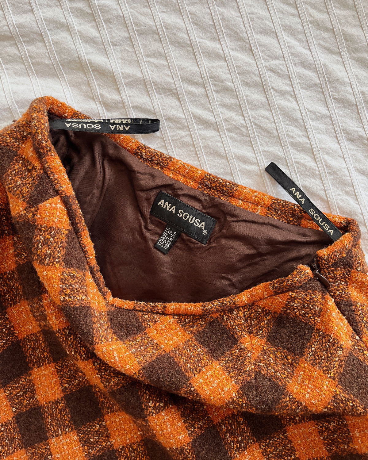 Wool plaid midi skirt (2XS)