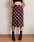 Plaid midi skirt (M)