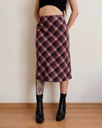 Plaid midi skirt (M)