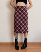 Plaid midi skirt (M)