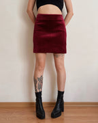 Quilted velvet mini skirt (XS)