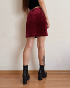 Quilted velvet mini skirt (XS)