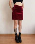Quilted velvet mini skirt (XS)