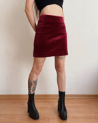 Quilted velvet mini skirt (XS)