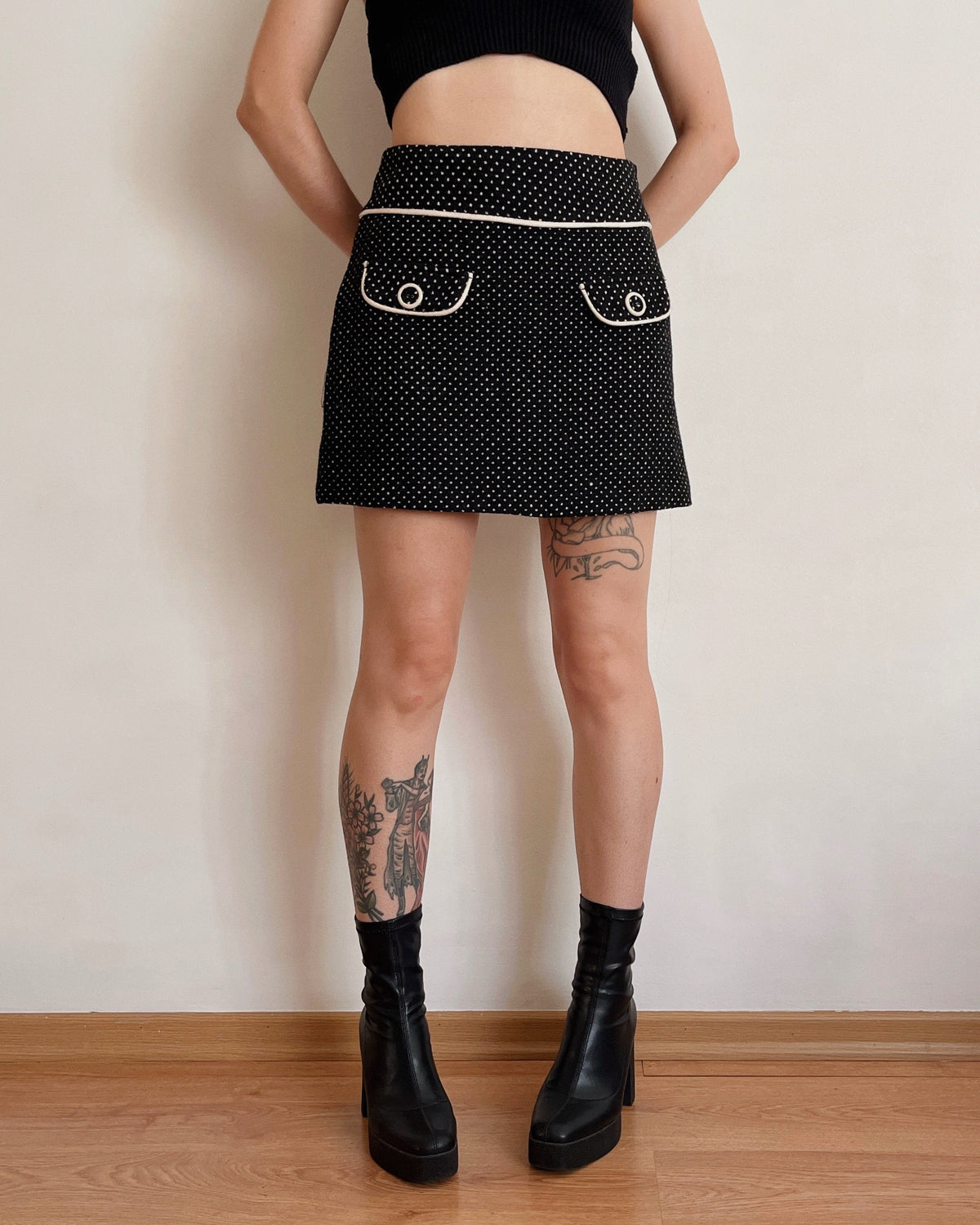 Polkadot mini skirt (XS)