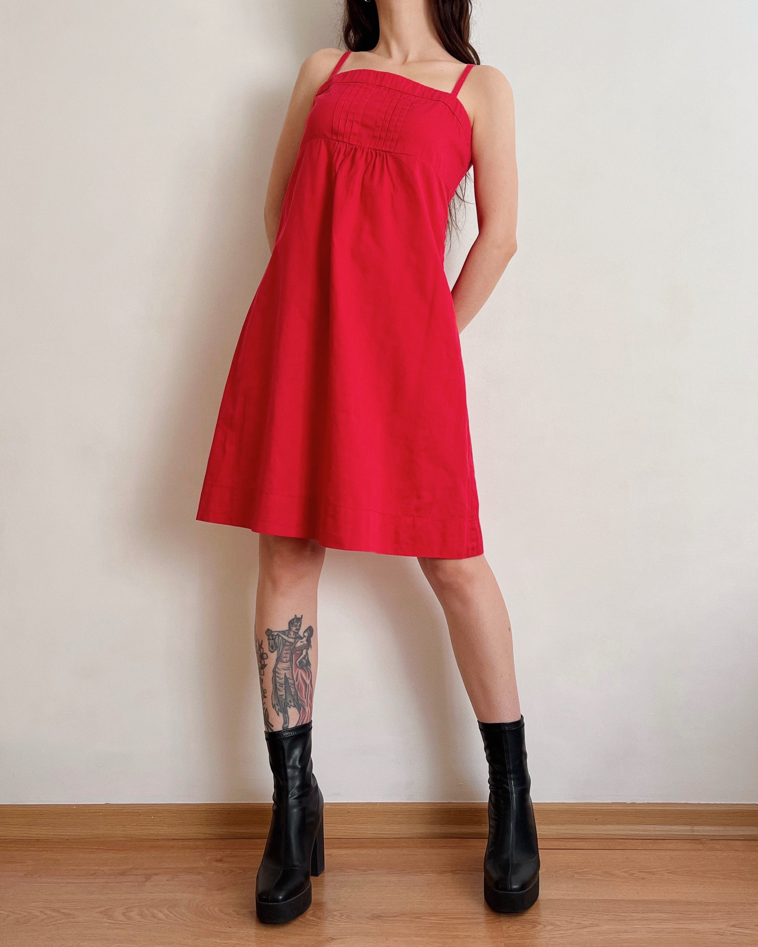 100% cotton empire waist dress (S/M) – sullenvintage