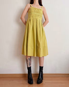 Pleated vintage midi dress (XS)