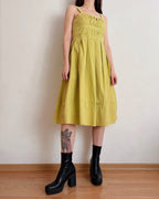 Pleated vintage midi dress (XS)