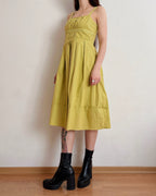 Pleated vintage midi dress (XS)