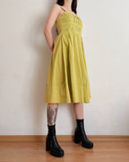 Pleated vintage midi dress (XS)