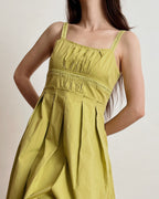 Pleated vintage midi dress (XS)