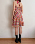Plaid halter dress (XS/S)