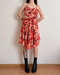 Vintage ruched dress (XS)