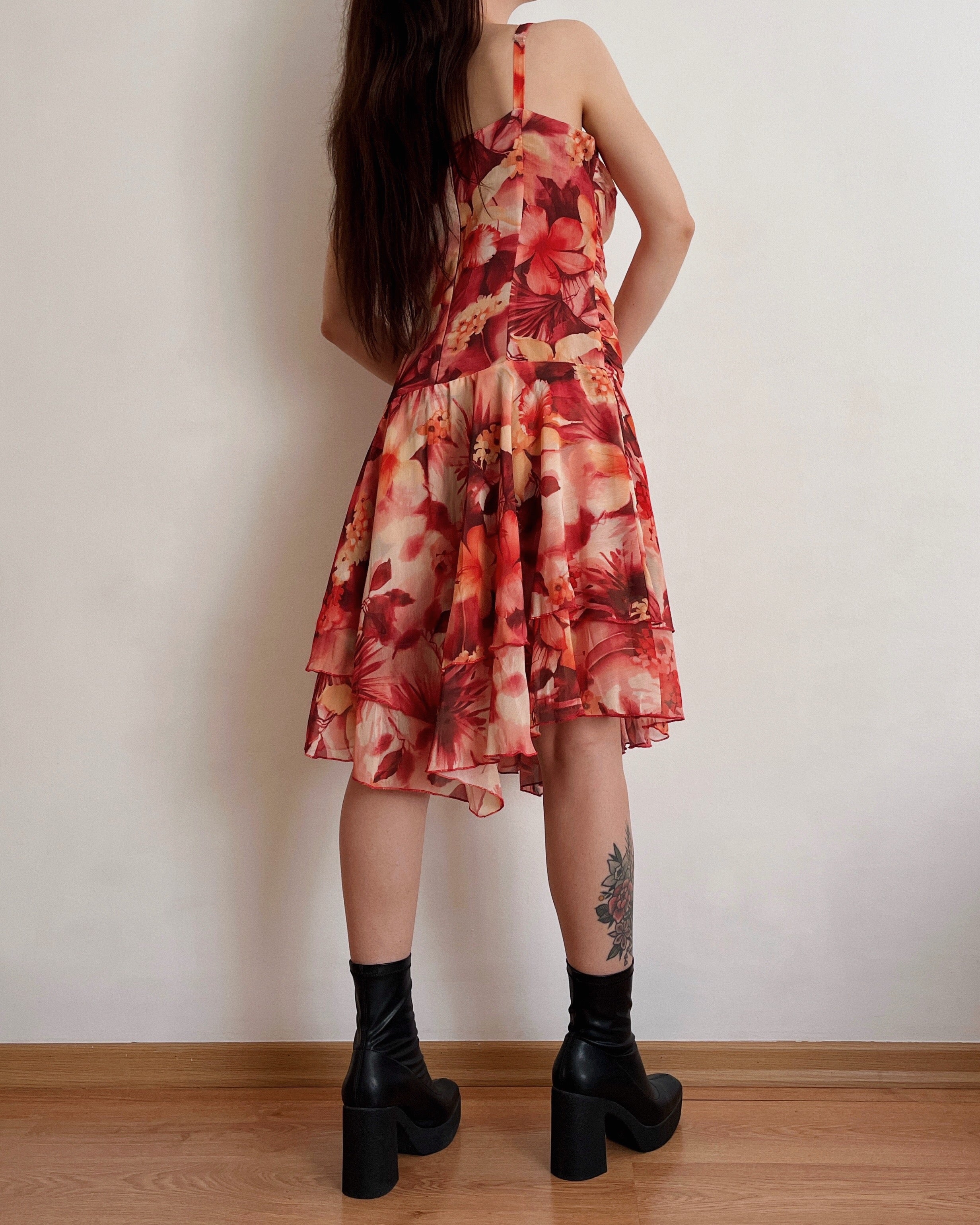 Vintage ruched dress (XS)