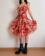 Vintage ruched dress (XS)