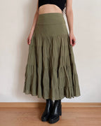 100% cotton tiered skirt (L)