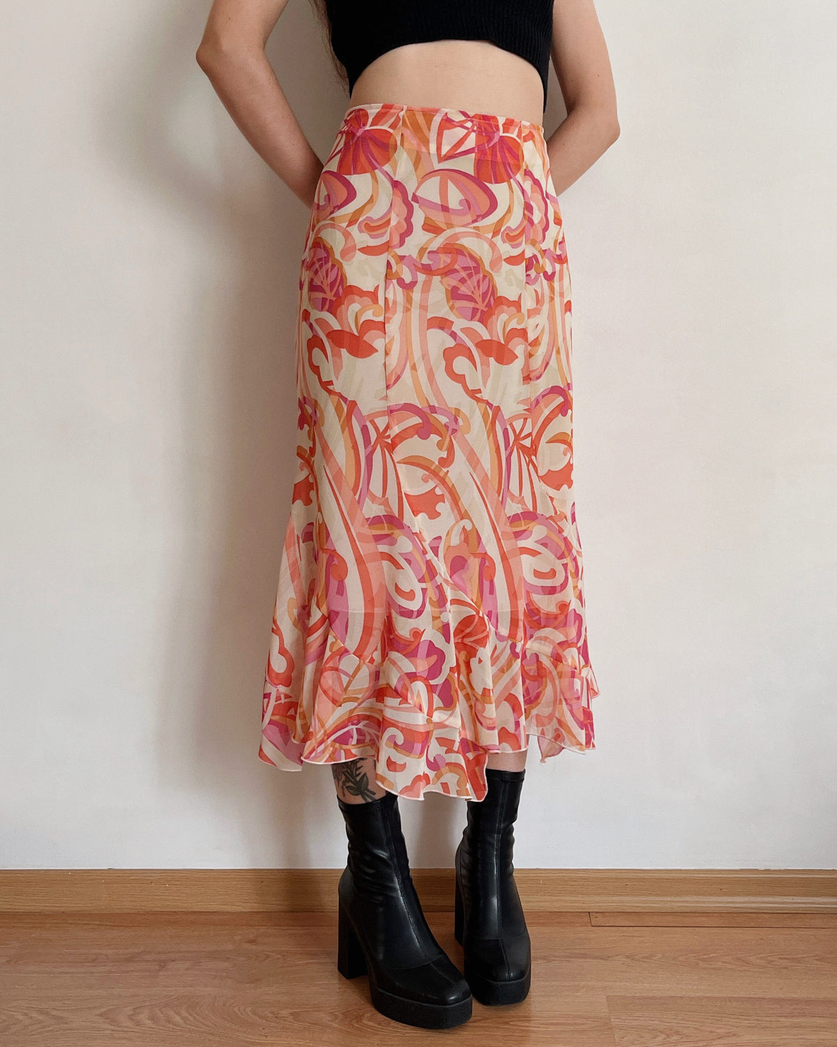 Vintage midi skirt (XL)