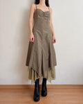 Vintage asymmetric forest fairy dress (S)