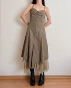 Vintage asymmetric forest fairy dress (S)
