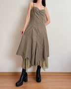 Vintage asymmetric forest fairy dress (S)