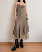Vintage asymmetric forest fairy dress (S)