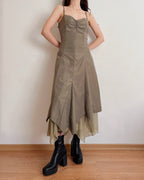 Vintage asymmetric forest fairy dress (S)