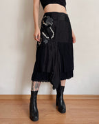Vintage asymmetric wrap skirt (S-L)