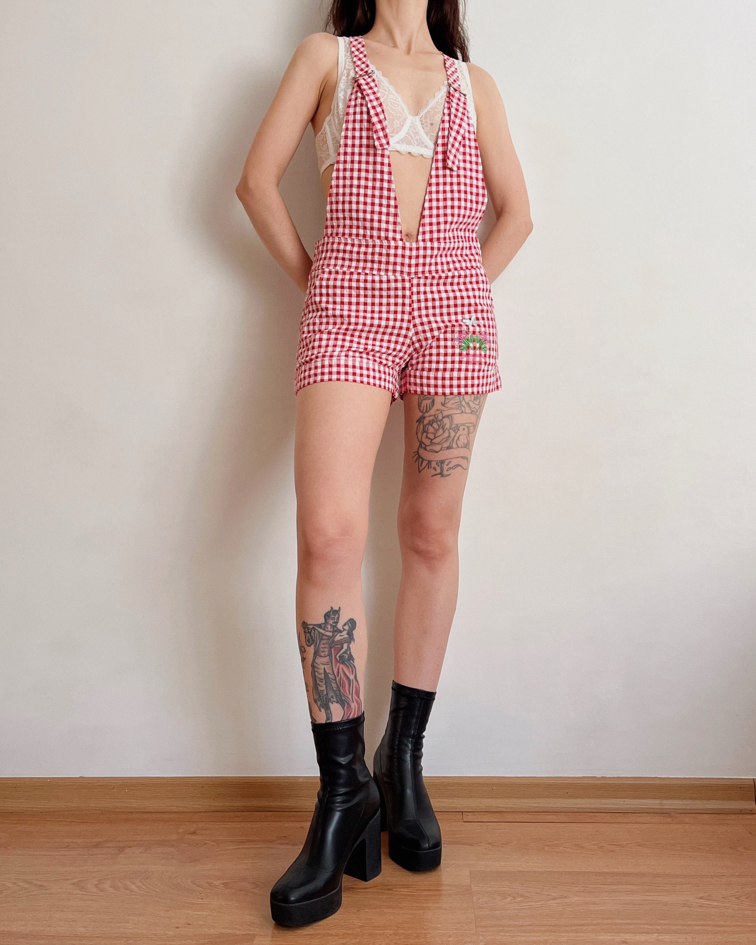 Gingham jumpsuit (XS)